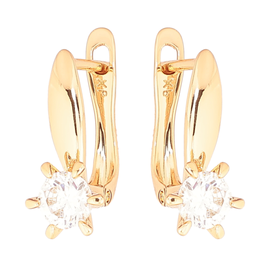 Сережки Xuping Позолота 18K англійський замок «Кришталеві квіточки» фото №1