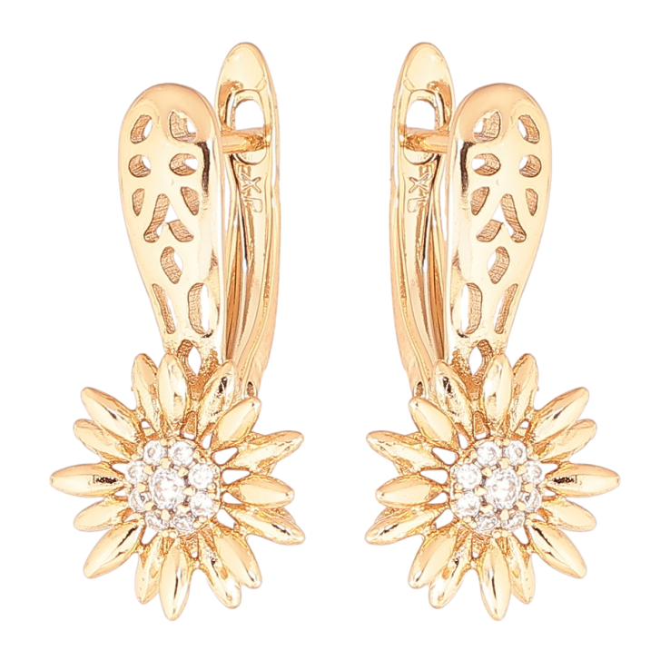 Серьги Xuping Позолота 18K английский замок Цветочки фото №22