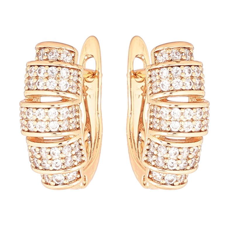 Серьги Xuping Позолота 18K английский замок Инкрустация кристаллами фото №2