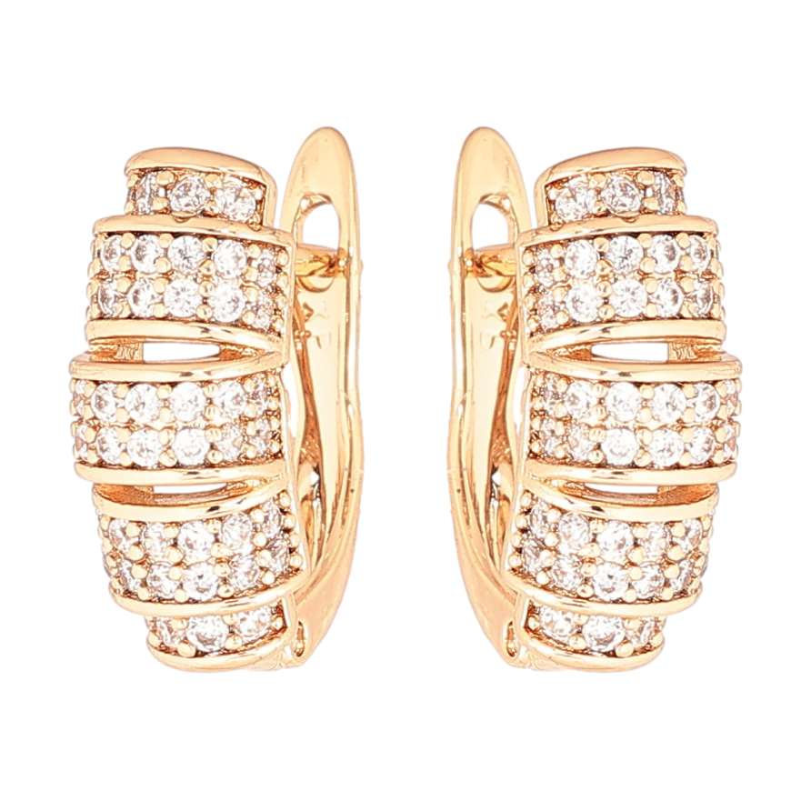 Сережки Xuping Позолота 18K англійський замок «Інкрустація кристалами» фото №1