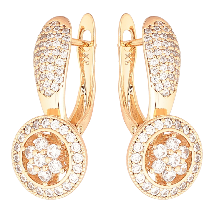 Серьги Xuping Позолота 18K английский замок Инкрустация кристаллами фото №6