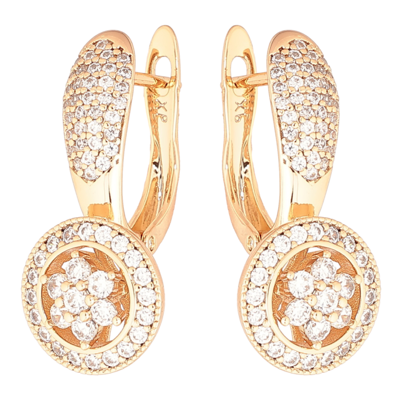 Сережки Xuping Позолота 18K англійський замок «Інкрустація кристалами» фото №3