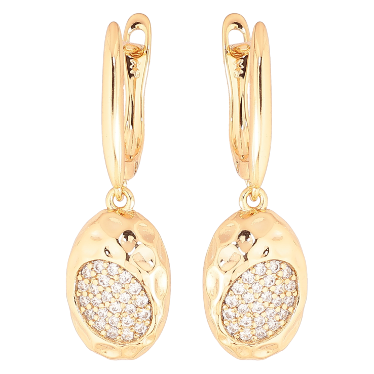 Серьги Xuping Позолота 18K английский замок Овальные подвески с кристаллами фото №19