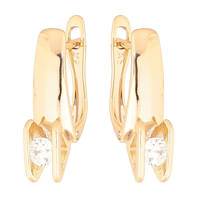 Сережки Xuping Позолота 18K англійський замок «Візерунок з кристалами» фото №1