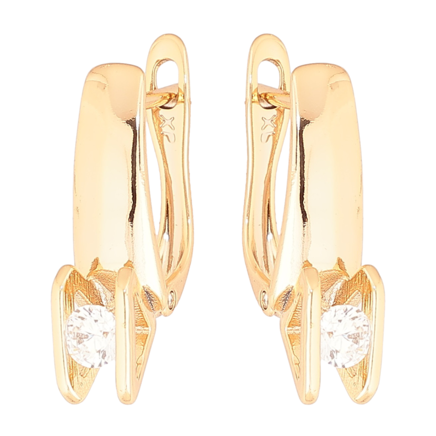 Сережки Xuping Позолота 18K англійський замок «Візерунок з кристалами» фото №1
