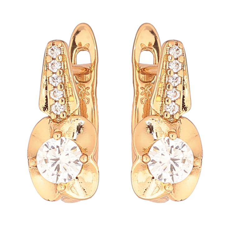 Серьги Xuping Позолота 18K английский замок Цветочки с кристаллами фото №21