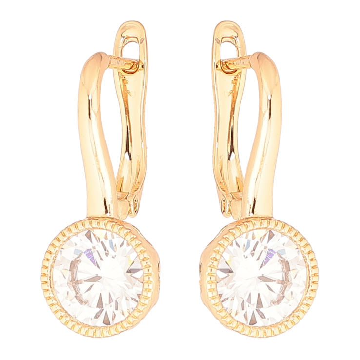 Сережки Xuping Позолота 18K англійський замок «Кристали на дужках» фото №5