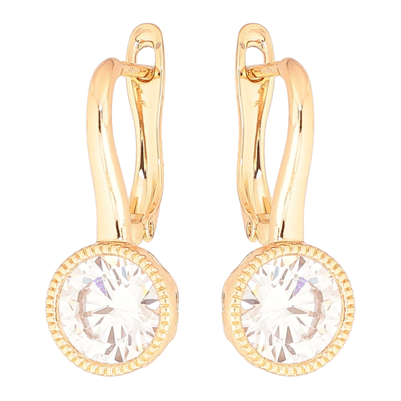 Серьги Xuping Позолота 18K английский замок Кристаллы на дужках фото №1