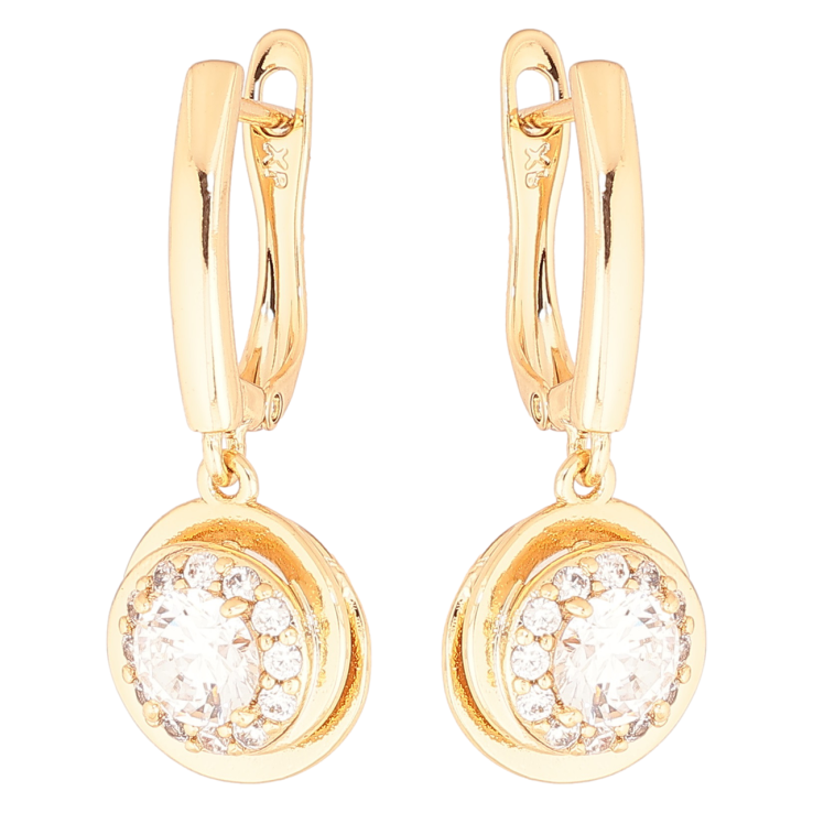 Серьги Xuping Позолота 18K английский замок Кристальные подвески фото №5