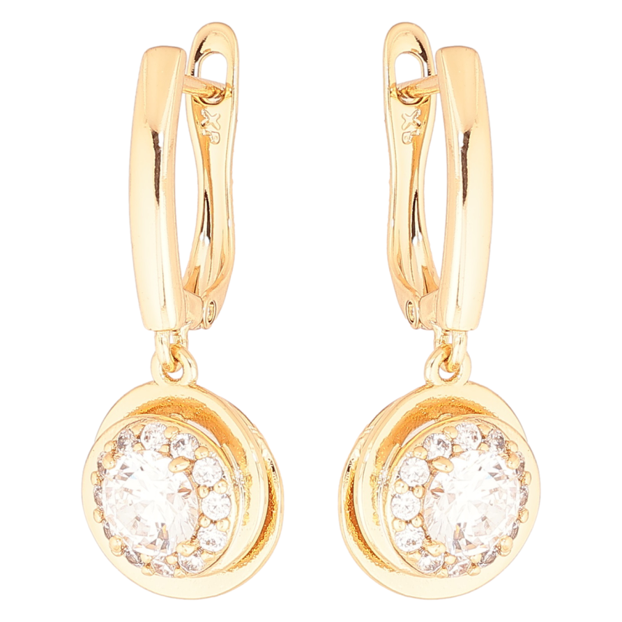 Серьги Xuping Позолота 18K английский замок Кристальные подвески фото №1