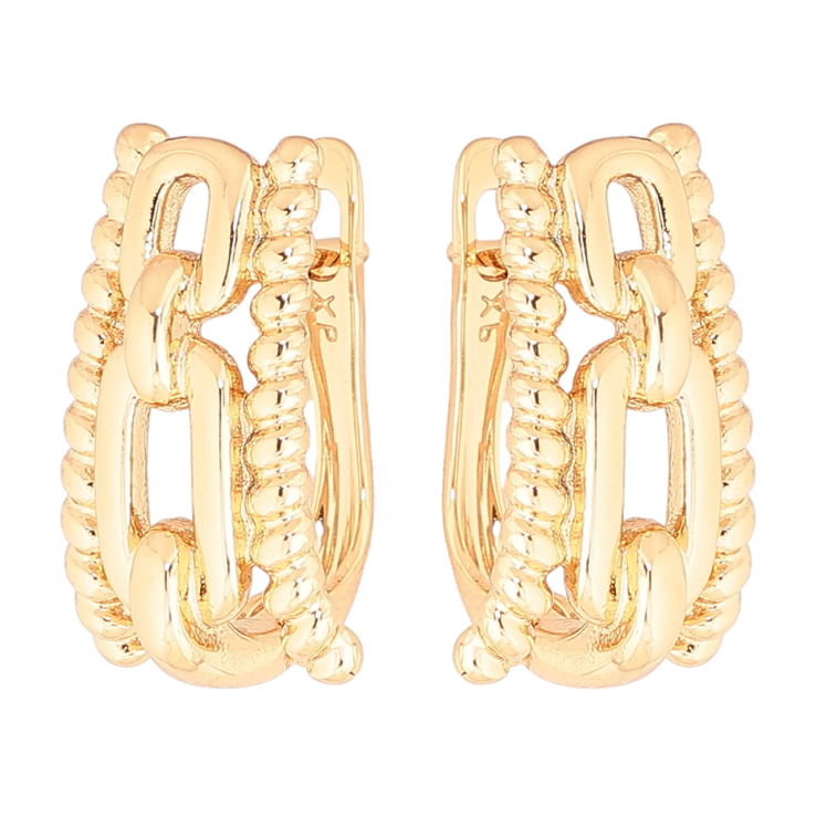 Сережки Xuping Позолота 18K англійський замок «Декоративний візерунок» фото №6