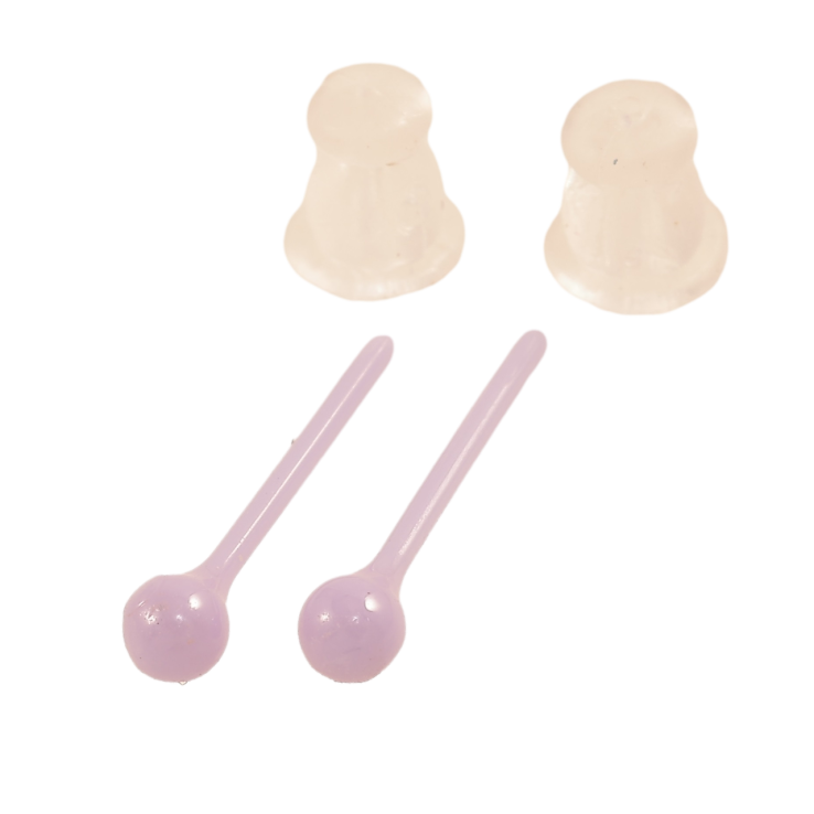 Сережки Xuping TTM Stainless Steel кераміка пусети «Бузкові кульки» ø 3мм фото №5 Сережки Xuping TTM Stainless Steel кераміка пусети «Бузкові кульки» ø 3мм фото №5