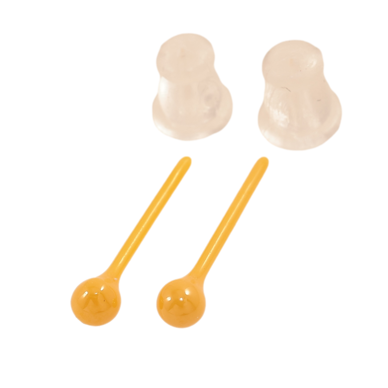 Сережки Xuping TTM Stainless Steel кераміка пусети «Жовті кульки» ø 3мм фото №6