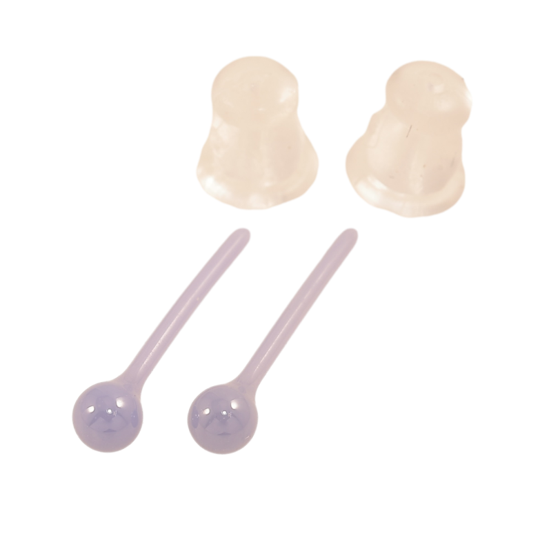 Сережки Xuping TTM Stainless Steel кераміка пусети «Бузкові кульки» ø 3мм фото №1