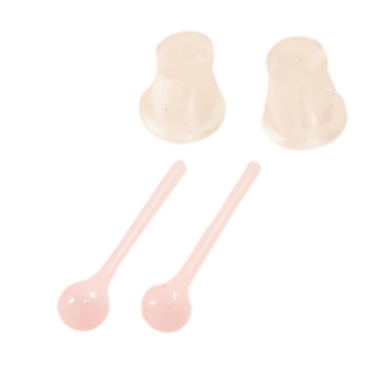 Сережки Xuping TTM Stainless Steel кераміка пусети «Рожеві кульки» ø 3мм фото №1