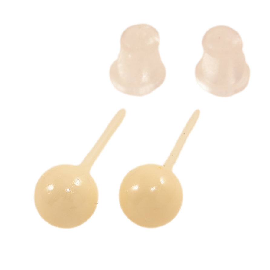 Сережки Xuping TTM Stainless Steel кераміка пусети «Жовті кульки» ø 6мм фото №1