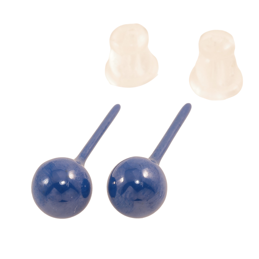 Сережки Xuping TTM Stainless Steel кераміка пусети «Сині кульки» ø 6мм фото №1