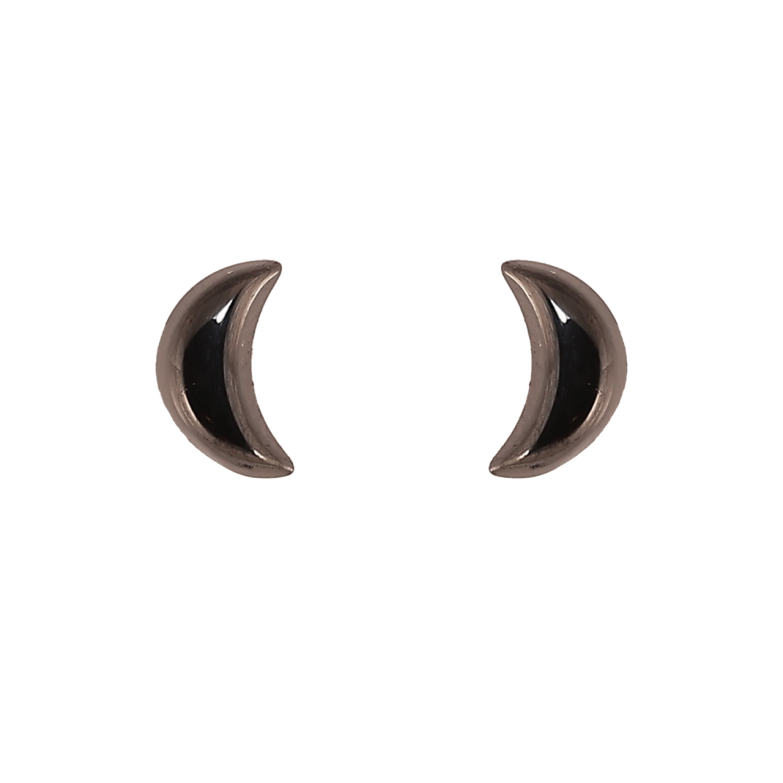 Сережки Xuping TTM Stainless Steel кераміка пусети «Чорні півмісяці» фото №1