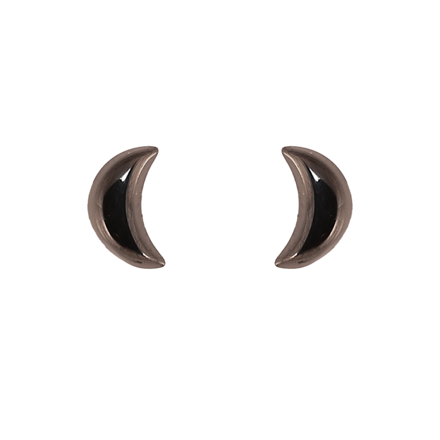 Сережки Xuping TTM Stainless Steel кераміка пусети «Чорні півмісяці» фото №1