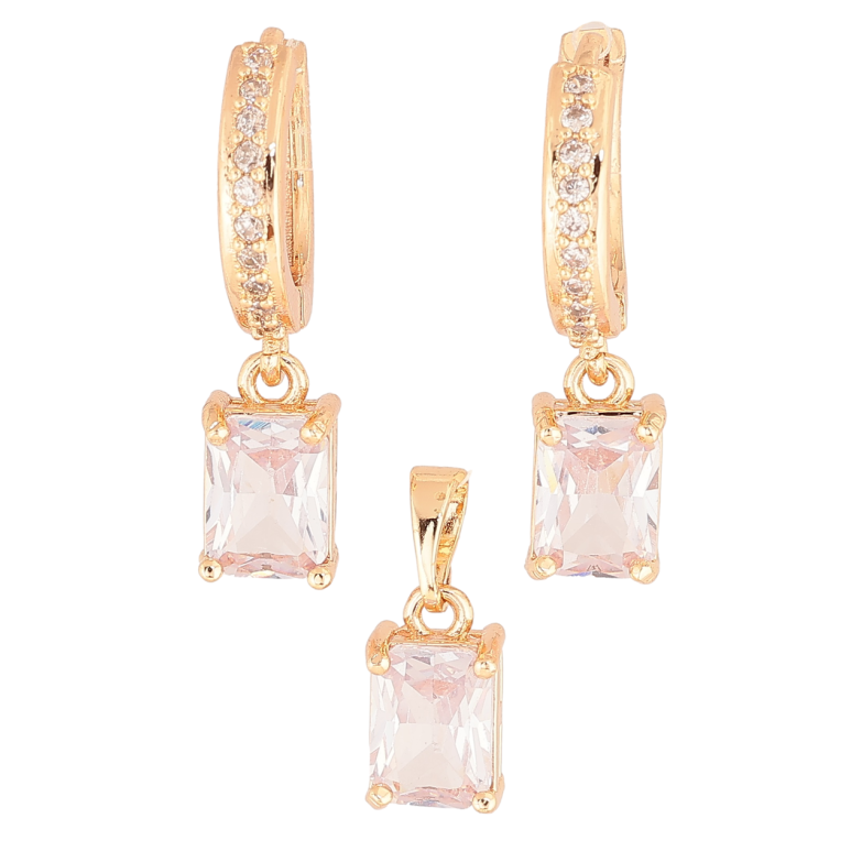 Набір Xuping M&L Колір 18K Сережки Кулон «Кристали» 6х8мм фото №1