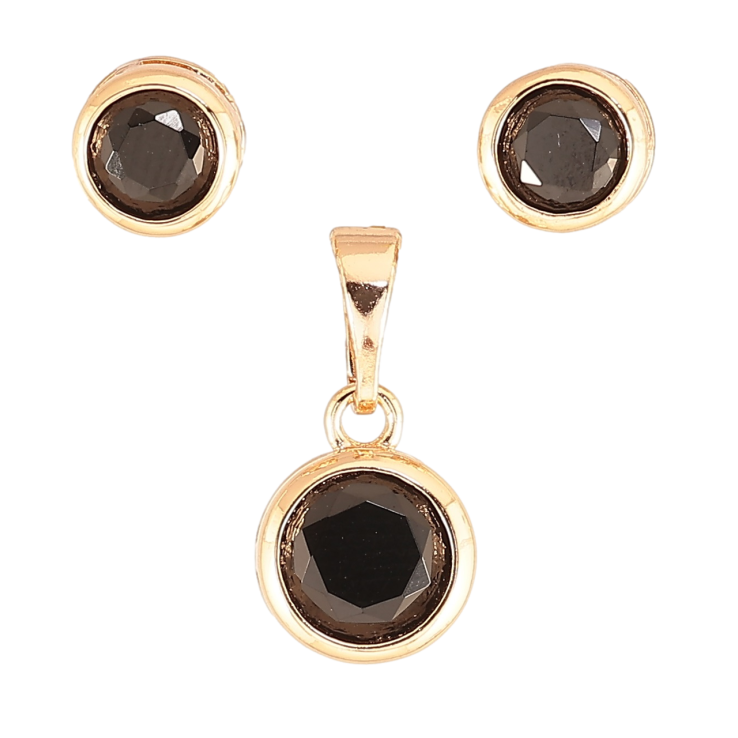 Набір Xuping M&L Колір 18K Сережки Кулон «Чорні кристали» ø 5мм і 8мм фото №17 Набір Xuping M&L Колір 18K Сережки Кулон «Чорні кристали» ø 5мм і 8мм фото №17