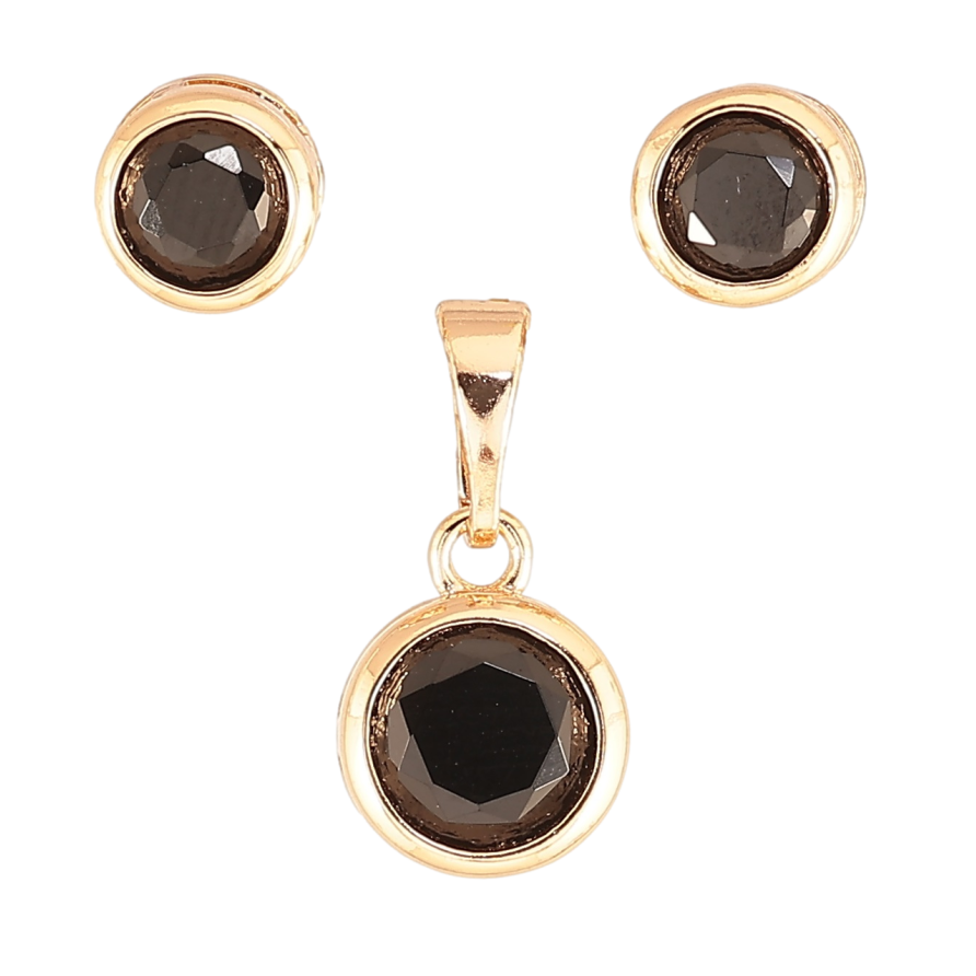 Набор Xuping M&L Цвет 18K Серьги Кулон Черные кристаллы ø 5мм и 8мм фото №1