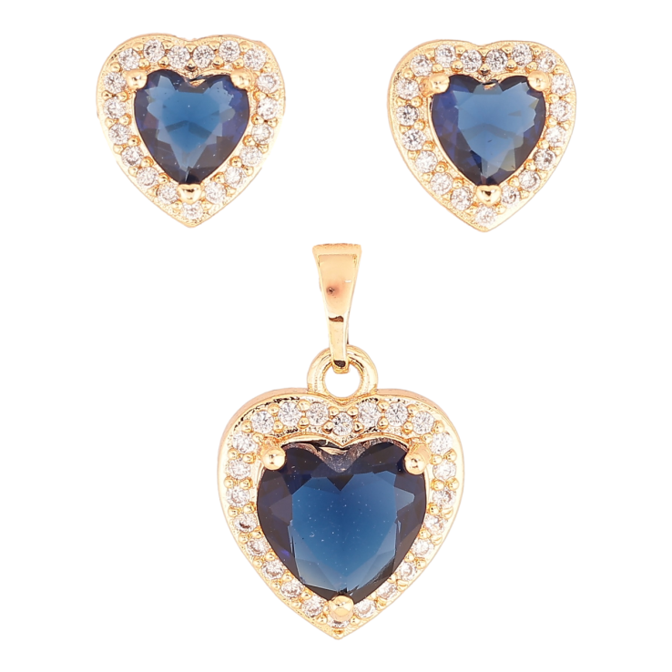 Набір Xuping M&L Колір 18K Сережки Кулон «Сині кришталеві сердечка» фото №20 Набір Xuping M&L Колір 18K Сережки Кулон «Сині кришталеві сердечка» фото №20