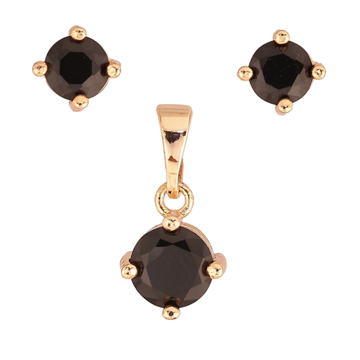 Набор Xuping M&L Цвет 18K Серьги Кулон Черные кристаллы ø 5мм и 7мм фото №22