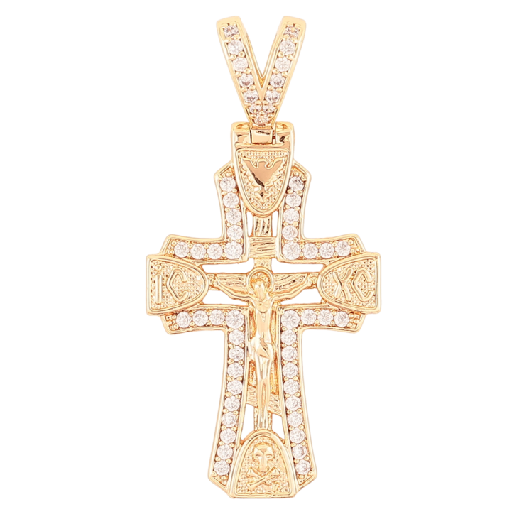 Кулон Xuping M&L Цвет 18K Крест с Распятием и кристаллами для цепочки до 6мм фото №2