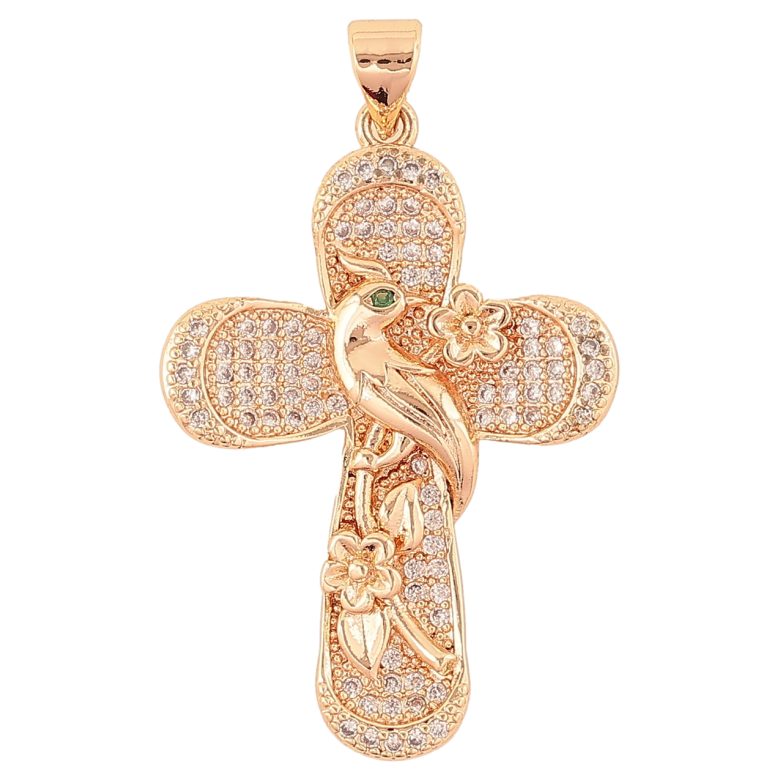 Кулон Xuping M&L Цвет 18K Крест с инкрустацией кристаллами и птицей для цепочки до 4мм фото №1 Кулон Xuping M&L Цвет 18K Крест с инкрустацией кристаллами и птицей для цепочки до 4мм фото №1