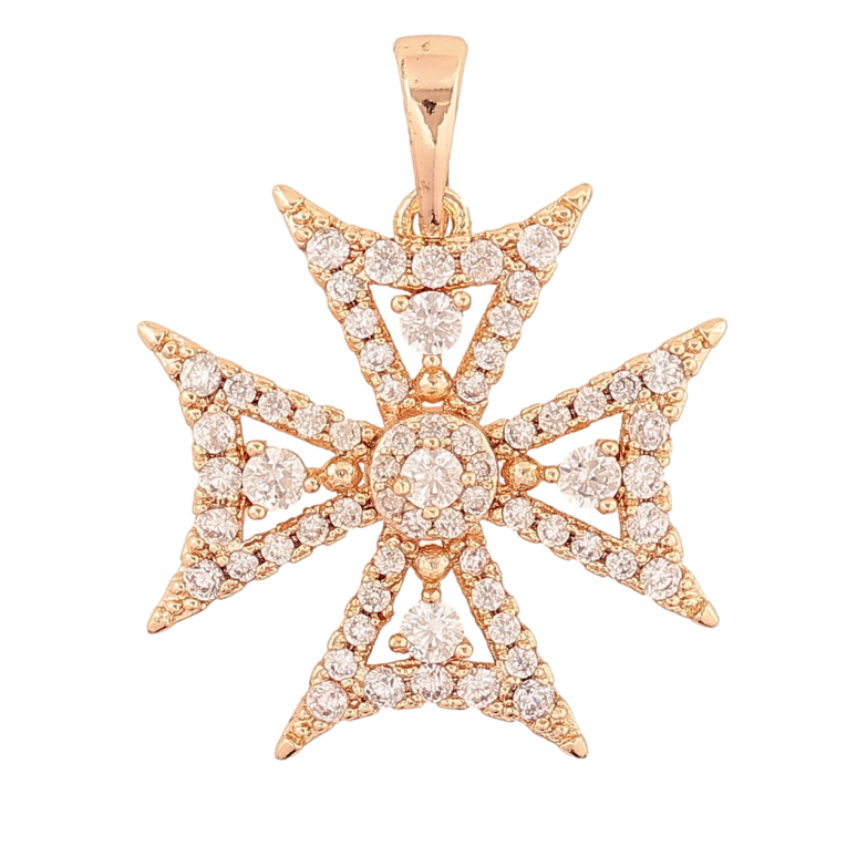 Кулон Xuping M&L Колір 18K «Хрест з візерунком кристалами» для ланцюжка до 6мм фото №1