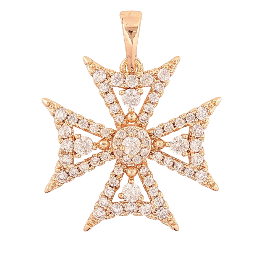 Кулон Xuping M&L Цвет 18K Крест с узором кристаллами для цепочки до 6мм фото №1