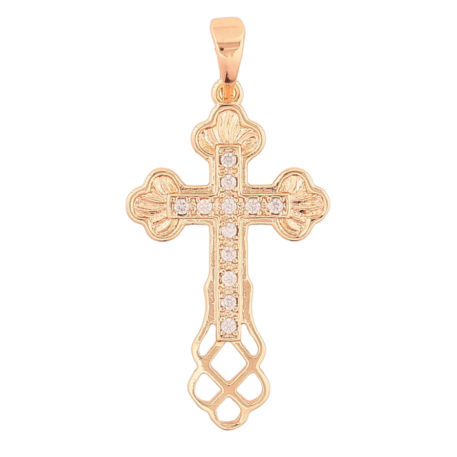 Кулон Xuping M&L Цвет 18K Крест с узором кристаллами для цепочки до 6мм фото №1