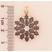 Кулон Xuping M&L Колір 18K Квітка з чорно-білих кристалів» для ланцюжка до 4мм фото №2