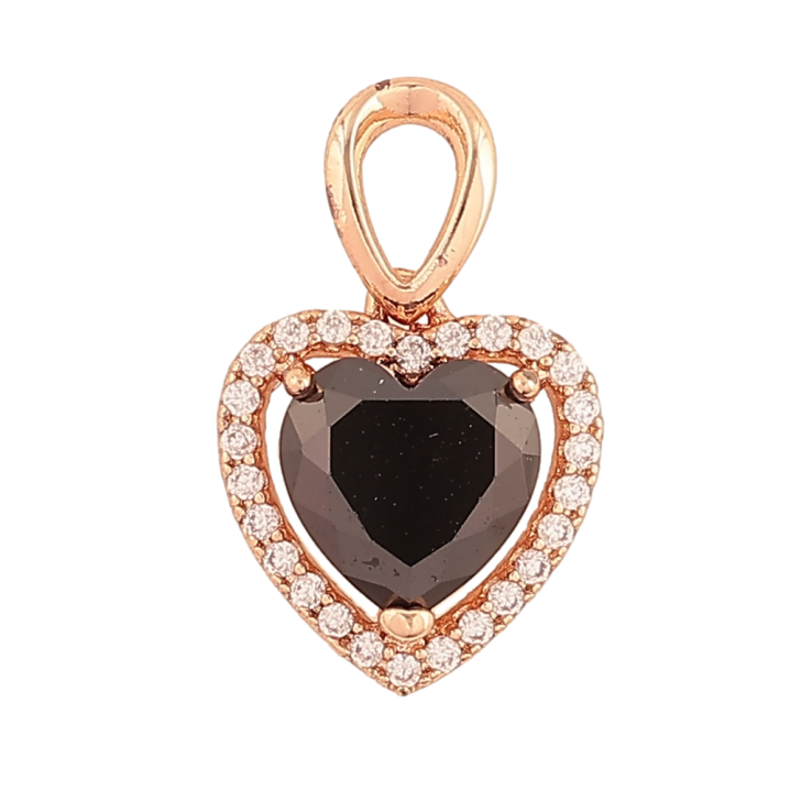 Кулон Xuping M&L Цвет 18K Черное кристальное сердечко для цепочки до 3мм фото №15