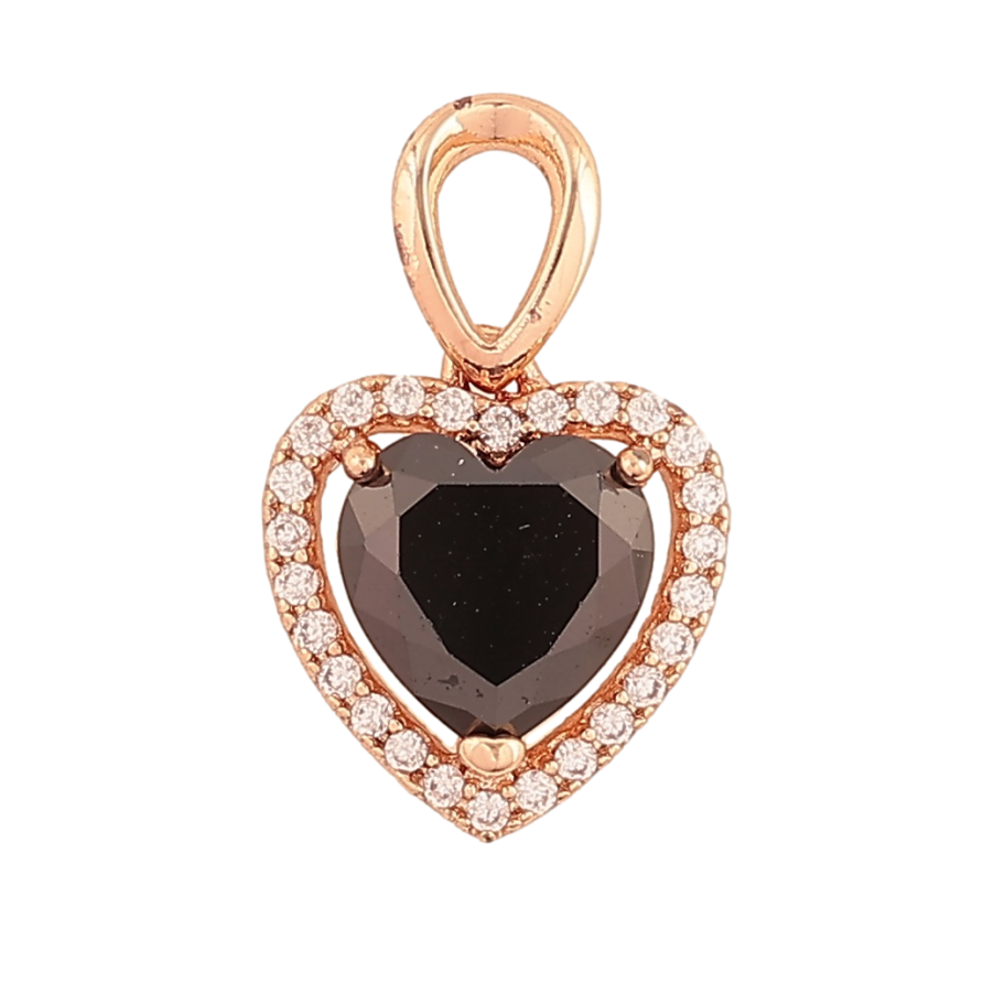 Кулон Xuping M&L Цвет 18K Черное кристальное сердечко для цепочки до 3мм фото №1