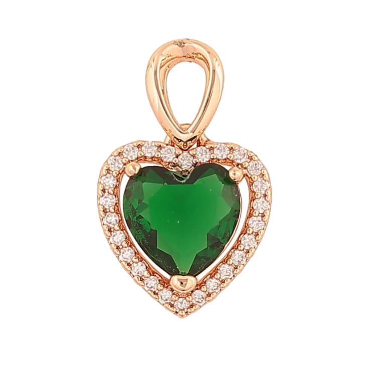 Кулон Xuping M&L Цвет 18K Зеленое кристальное сердечко для цепочки до 3мм фото №19