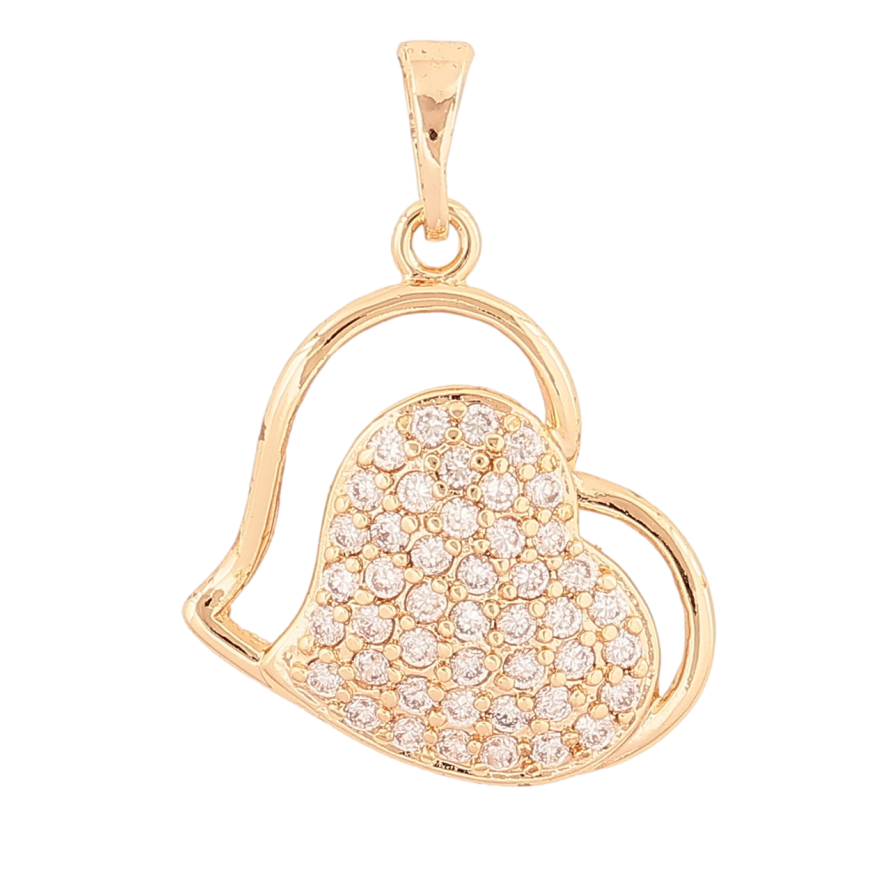 Кулон Xuping M&L Колір 18K Сердечко з кристалами» для ланцюжка до 5мм фото №1 Кулон Xuping M&L Колір 18K Сердечко з кристалами» для ланцюжка до 5мм фото №1