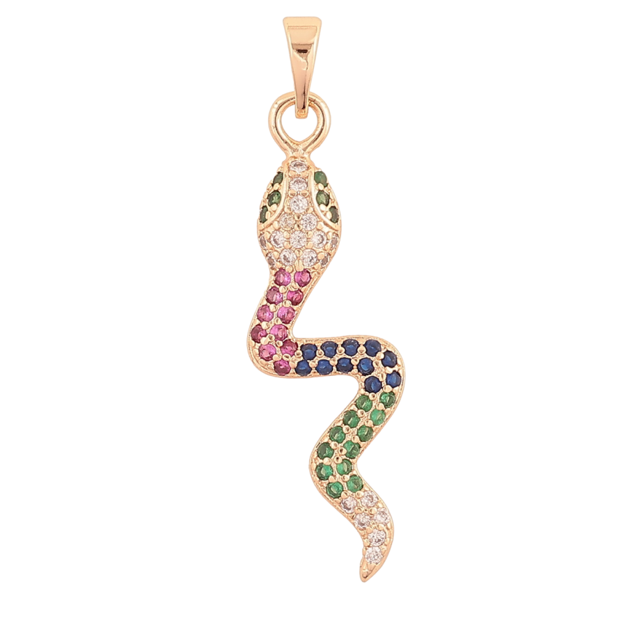 Кулон Xuping M&L Колір 18K Змія з різнокольоровими кристалами» для ланцюжка до 5мм фото №1