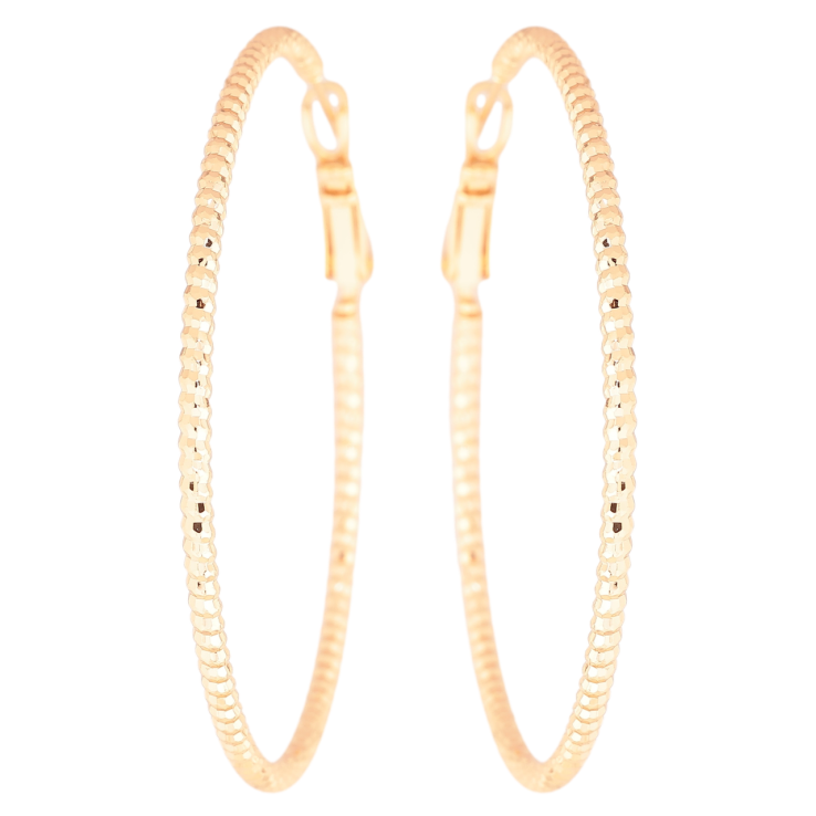 Серьги Xuping Позолота 18K кольца (конго) Декоративный узор ø 5см фото №18