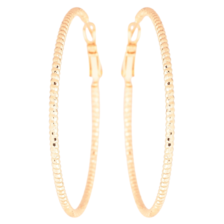 Сережки Xuping Позолота 18K кільця (конго) «Декоративний візерунок» ø 5см фото №1