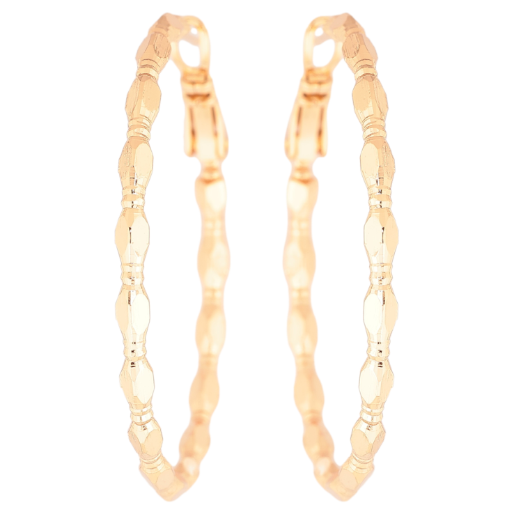 Сережки Xuping Позолота 18K кільця (конго) «Декоративний візерунок» ø 4см фото №10