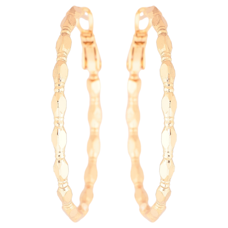 Серьги Xuping Позолота 18K кольца (конго) Декоративный узор ø 4см фото №1