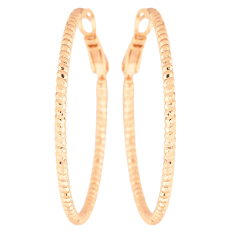 Сережки Xuping Позолота 18K кільця (конго) «Декоративний візерунок» ø 4см фото №11