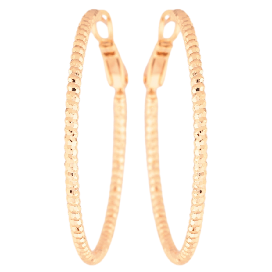 Сережки Xuping Позолота 18K кільця (конго) «Декоративний візерунок» ø 4см фото №1