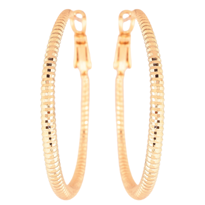 Серьги Xuping Позолота 18K кольца (конго) Декоративный узор ø 4см фото №1