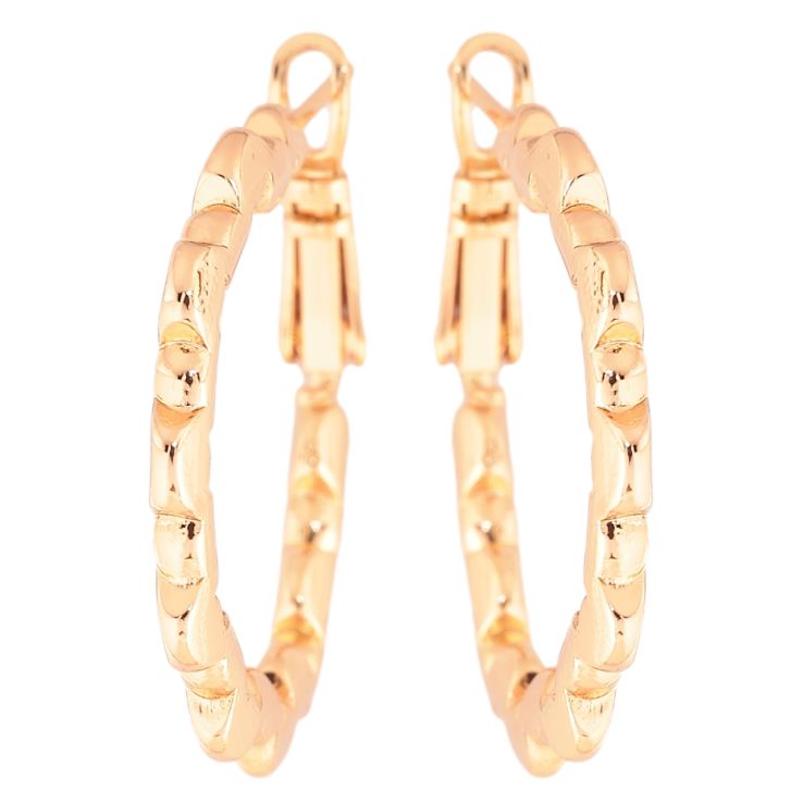 Сережки Xuping Позолота 18K кільця (конго) «Декоративний візерунок» ø 3см фото №13