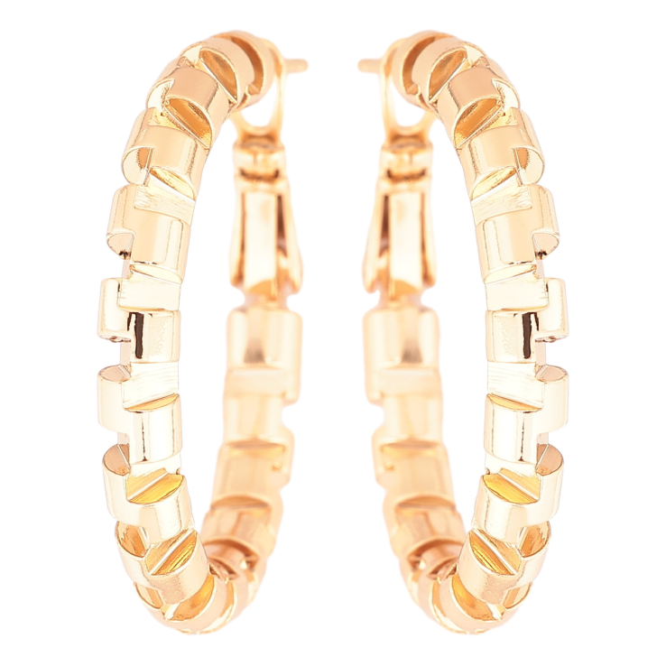 Сережки Xuping Позолота 18K кільця (конго) «Декоративний візерунок» ø 3см фото №15