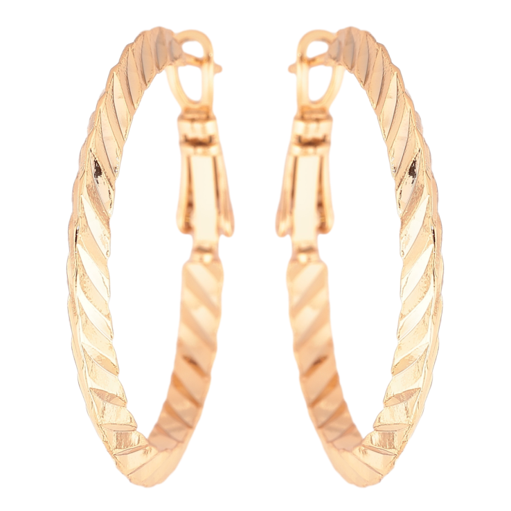 Сережки Xuping Позолота 18K кільця (конго) «Декоративний візерунок» ø 3см фото №12