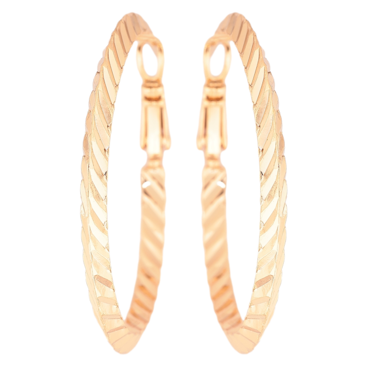 Сережки Xuping Позолота 18K кільця (конго) «Декоративний візерунок» ø 4см фото №9